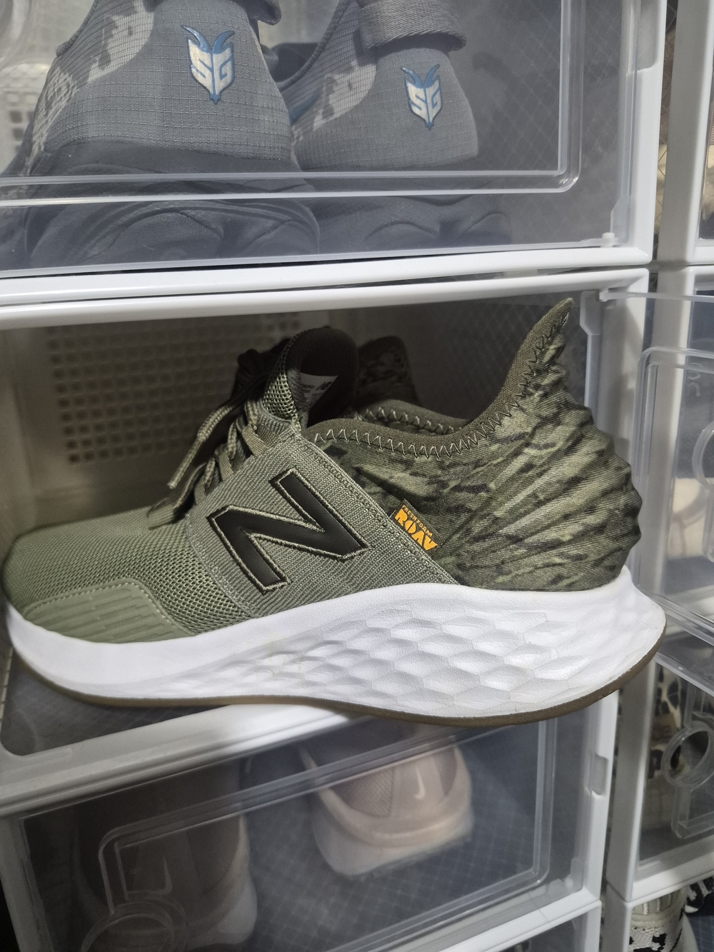 New Balance Olive Green and Black Athletic Running Shoes
